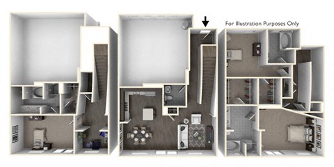 Floor plan for 3 beds, 3.5 baths, 2366 sqft